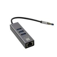 Кабель-адаптер 5bites UA3-45-11BK USB3.0 / 3*USB3.0 / RJ45 1G / AL / GREY