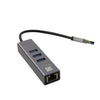 Кабель-адаптер 5bites UA3-45-11BK USB3.0 / 3*USB3.0 / RJ45 1G / AL / GREY - фото 1 - id-p225129825