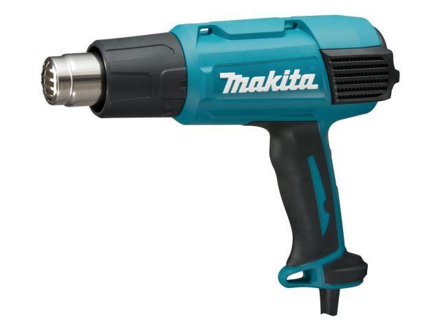 Термовоздуходувка MAKITA HG 6031 VK в чем. + набор сопл (1800 Вт, 2 скор., 50-600 °С, ступенч. рег.)