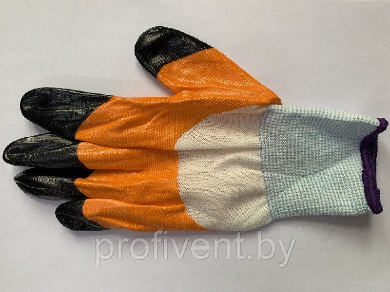 Перчатки нейлоновые с нитриловым 3/4 облива ЛЮКС - фото 2 - id-p225132324