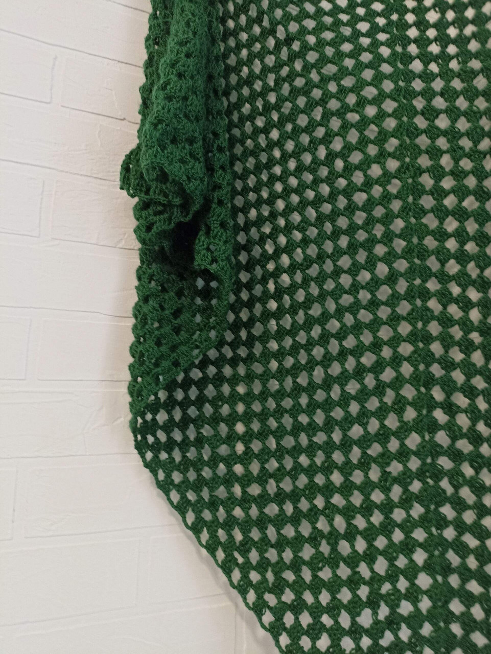 Подарок на пасху - шаль ручной работы зеленая теплая - фото 2 - id-p225132482