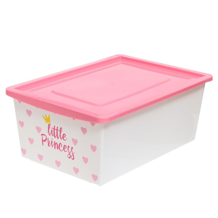 Ящик для игрушек, с крышкой, «Принцесса», объём 30 л, цвет белый - фото 1 - id-p225134398