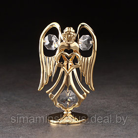 Сувенир "Ангел с сердцем", на подставке, с хрусталиками, 5х4х9 см