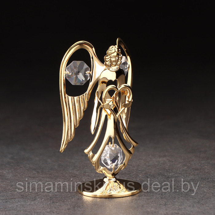 Сувенир "Ангел с сердцем", на подставке, с хрусталиками, 5х4х9 см - фото 2 - id-p225134546
