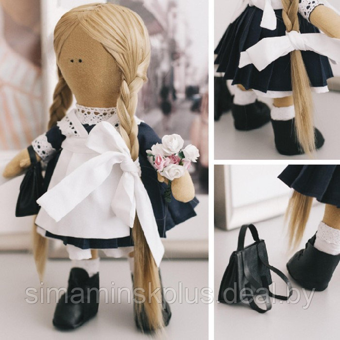 Набор для шитья. Интерьерная кукла «Школьница Нинель», 30 см - фото 5 - id-p225134571