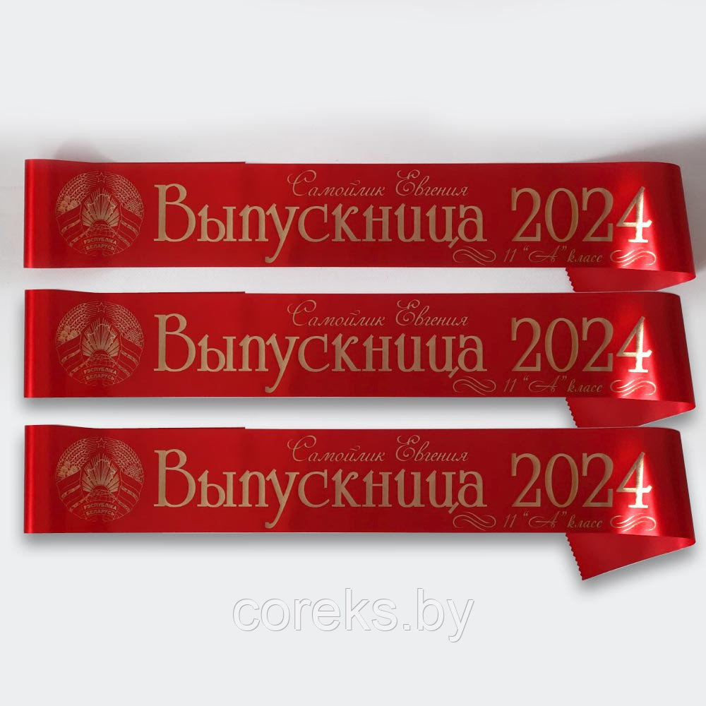 Именная лента выпускника школы с государственной символикой РБ №82