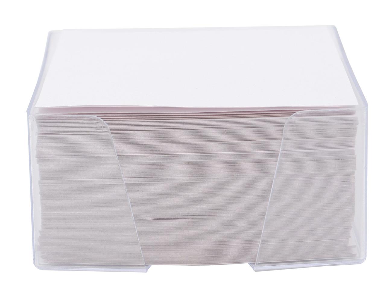 Бумажный блок 9х9х5, офсет, в термопленке, белый, офсет, 80гр, белизна 94%, в прозрачной пластиковой - фото 2 - id-p225135072