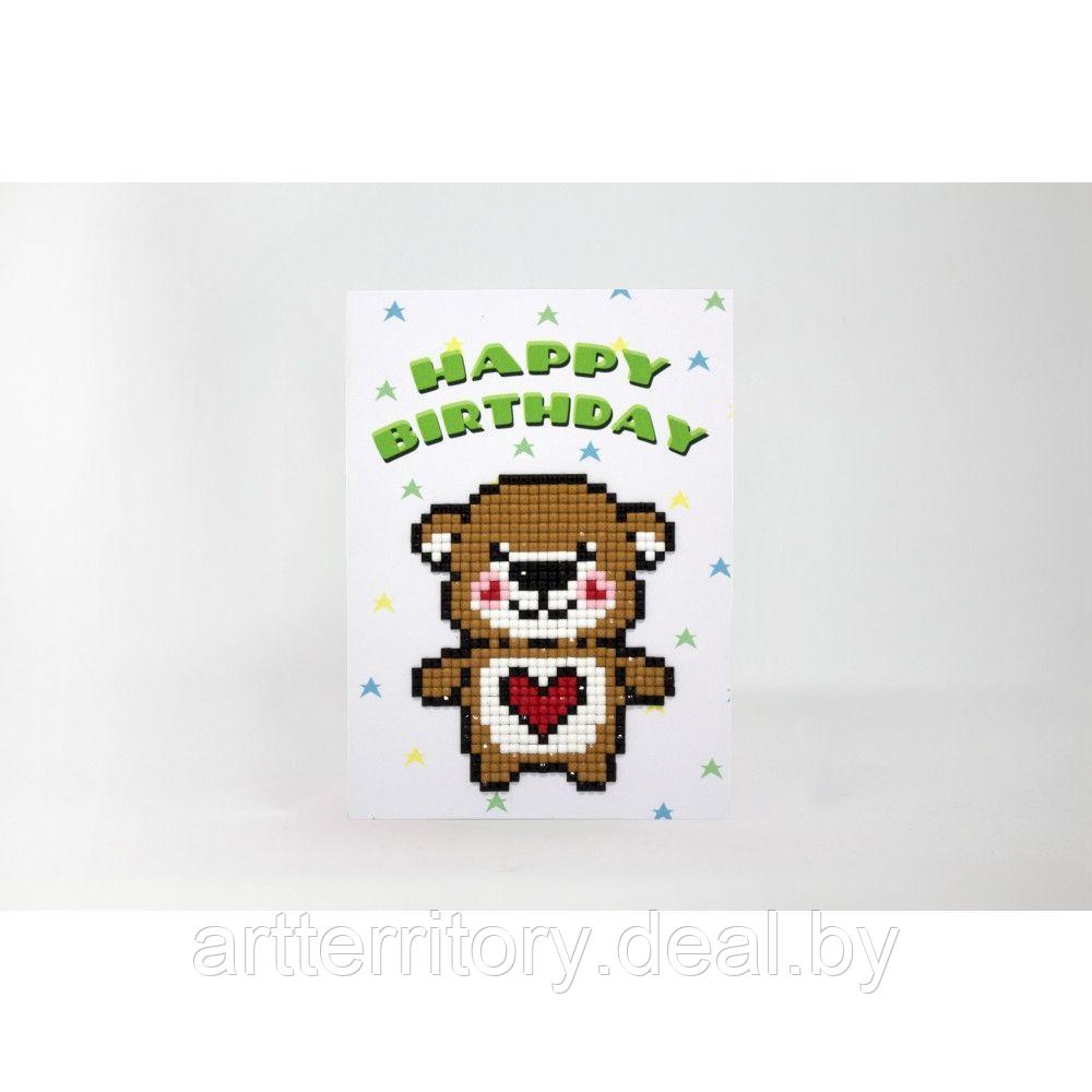 Открытка со стразами "Happy Birthday (Teddy Bear)" - фото 2 - id-p225140825