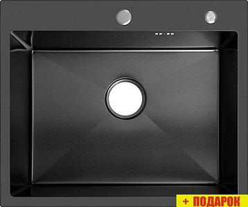 Кухонная мойка ARFEKA Eco AR 600*500 Black PVD Nano Decor, фото 2