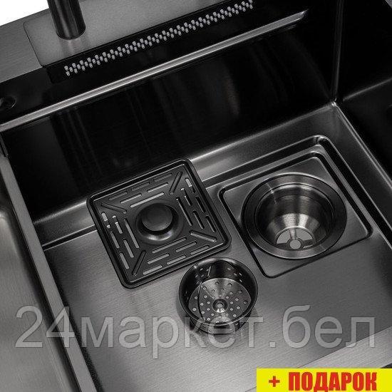 Кухонная мойка ARFEKA ECO AR 680*450 Black PVD Nano - фото 3 - id-p225141476