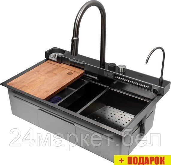 Кухонная мойка ARFEKA Sensor ECO AR 750*450 Black PVD Nano Decor - фото 1 - id-p225141480