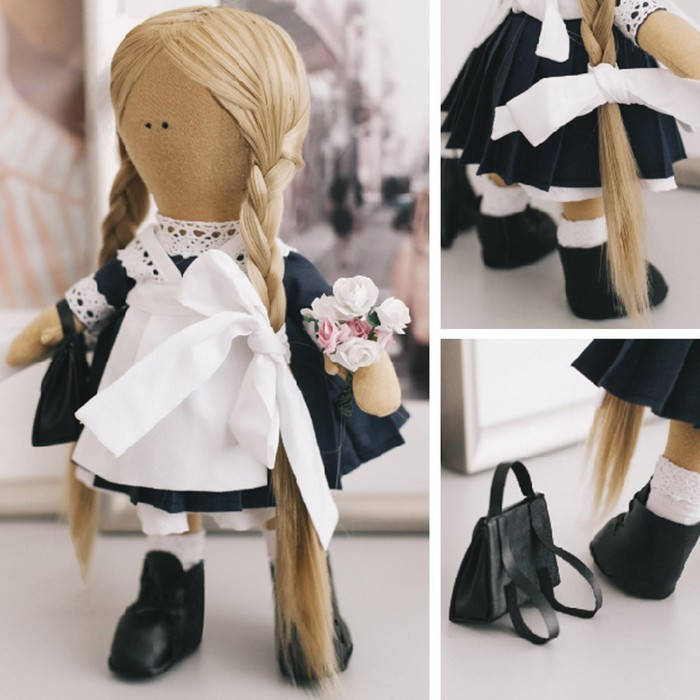 Набор для шитья. Интерьерная кукла «Школьница Нинель», 30 см - фото 5 - id-p225141657