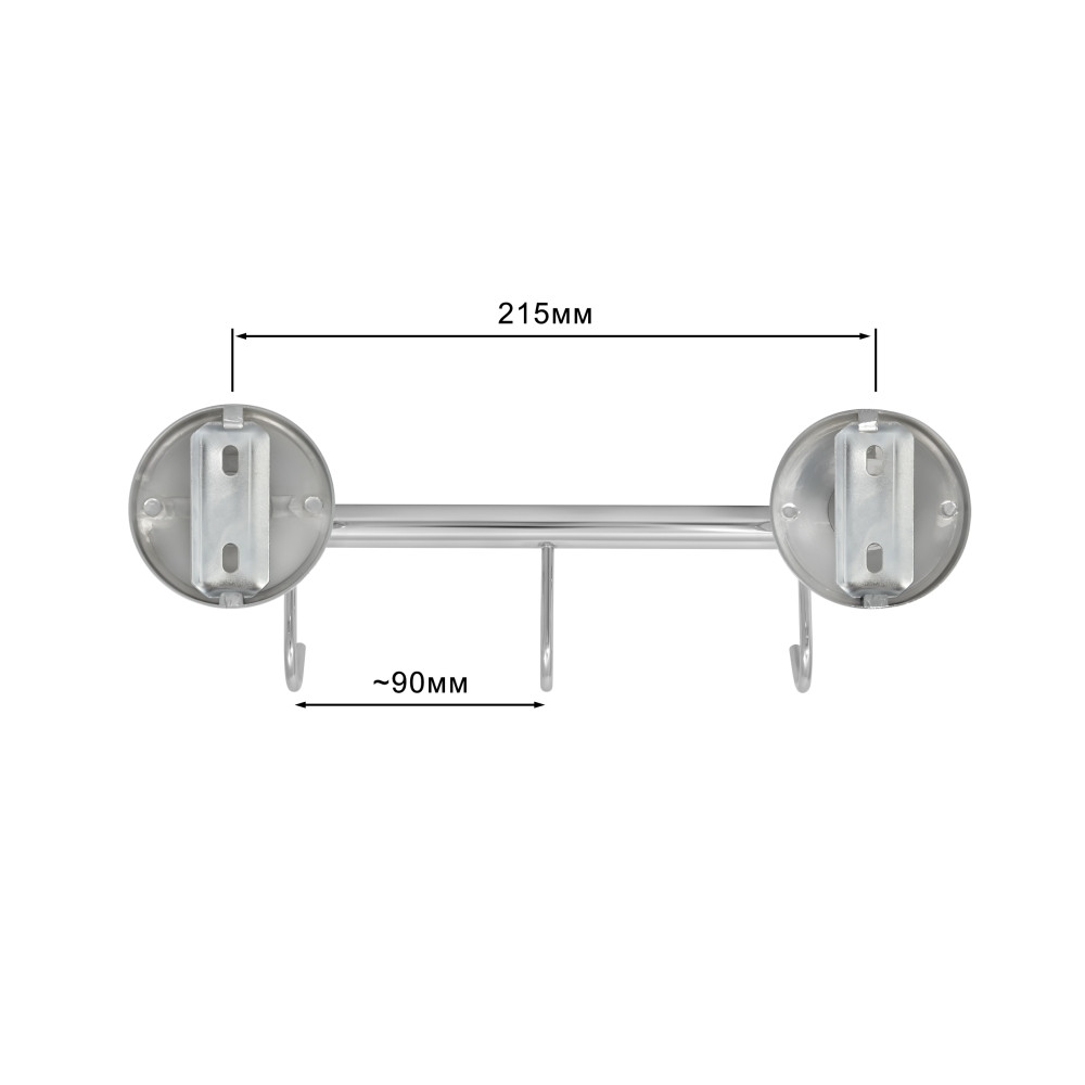 Настенный кронштейн для одежды Solinne Blanco B-51108-3, хром (3 крючка) - фото 5 - id-p181036488