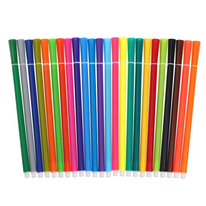 Фломастеры 24 цвета HappyColor, на водной основе, в пластиковом пенале, МИКС - фото 8 - id-p225141857