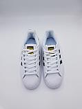 Кроссовки мужские белые Adidas Superstar / подростковые / демисезонные / повседневные, фото 7