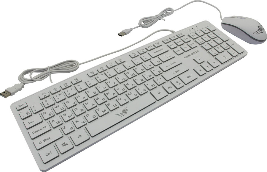 Комплект Dialog Gan-Kata KMGK-1707U White (Кл-ра USB+Мышь 4кн Roll USB) - фото 1 - id-p204153291