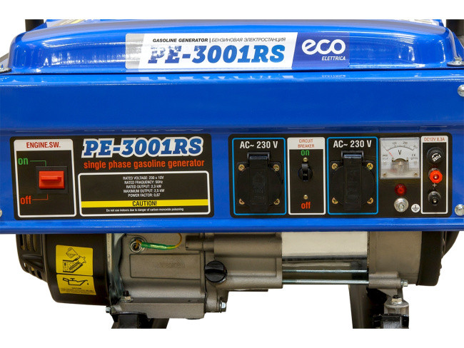 Генератор бензиновый ECO PE-3001RS (2.5 кВт, 230 В, бак 15.0 л, вес 36.5 кг) - фото 2 - id-p194259575