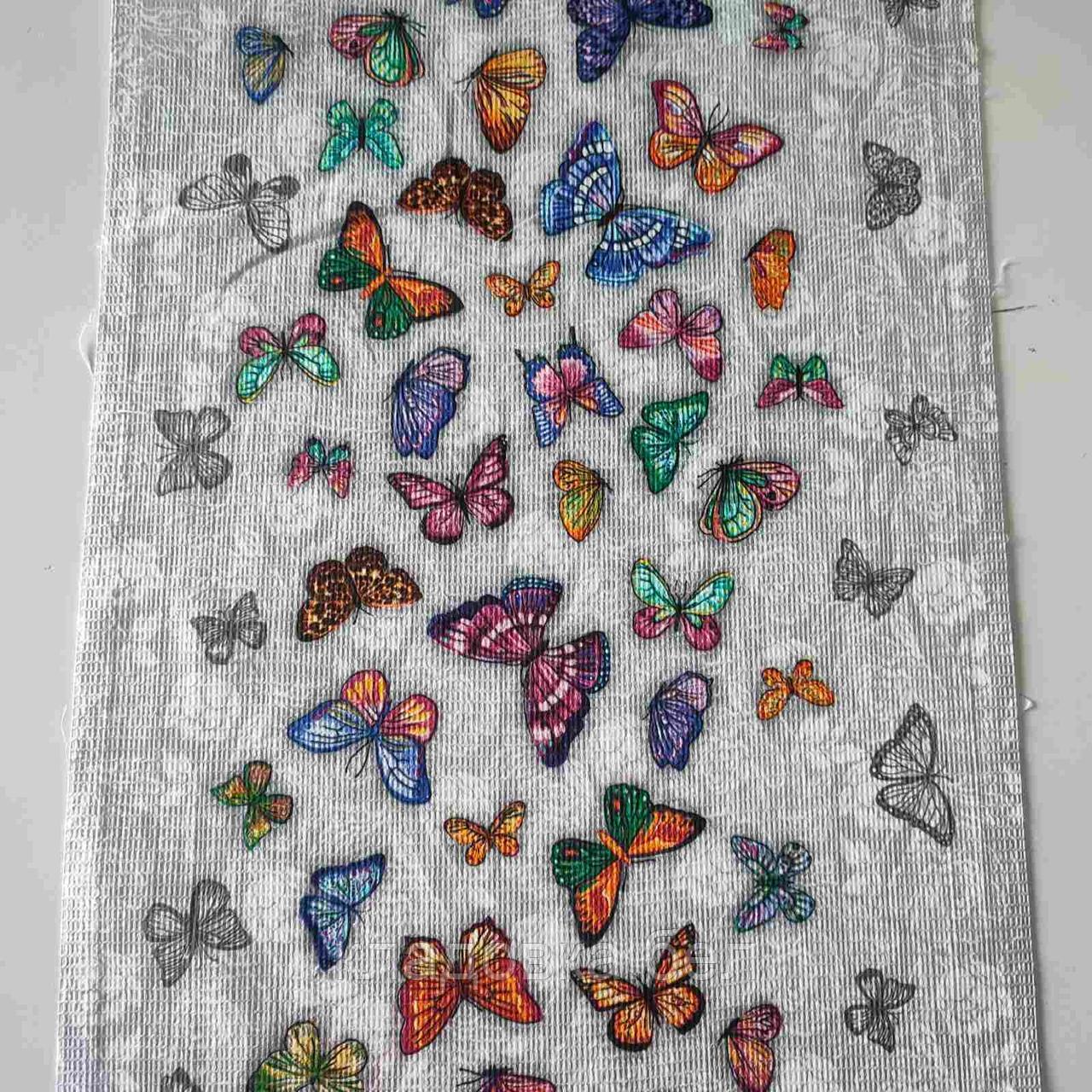Ткань 100% Хлопок Вафельное Полотно "Бабочки" - фото 2 - id-p225142607
