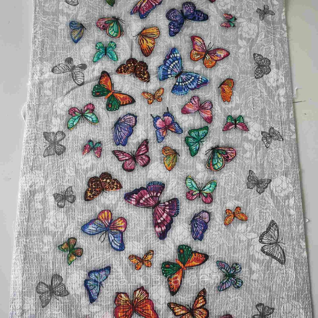 Ткань 100% Хлопок Вафельное Полотно "Бабочки" - фото 3 - id-p225142607