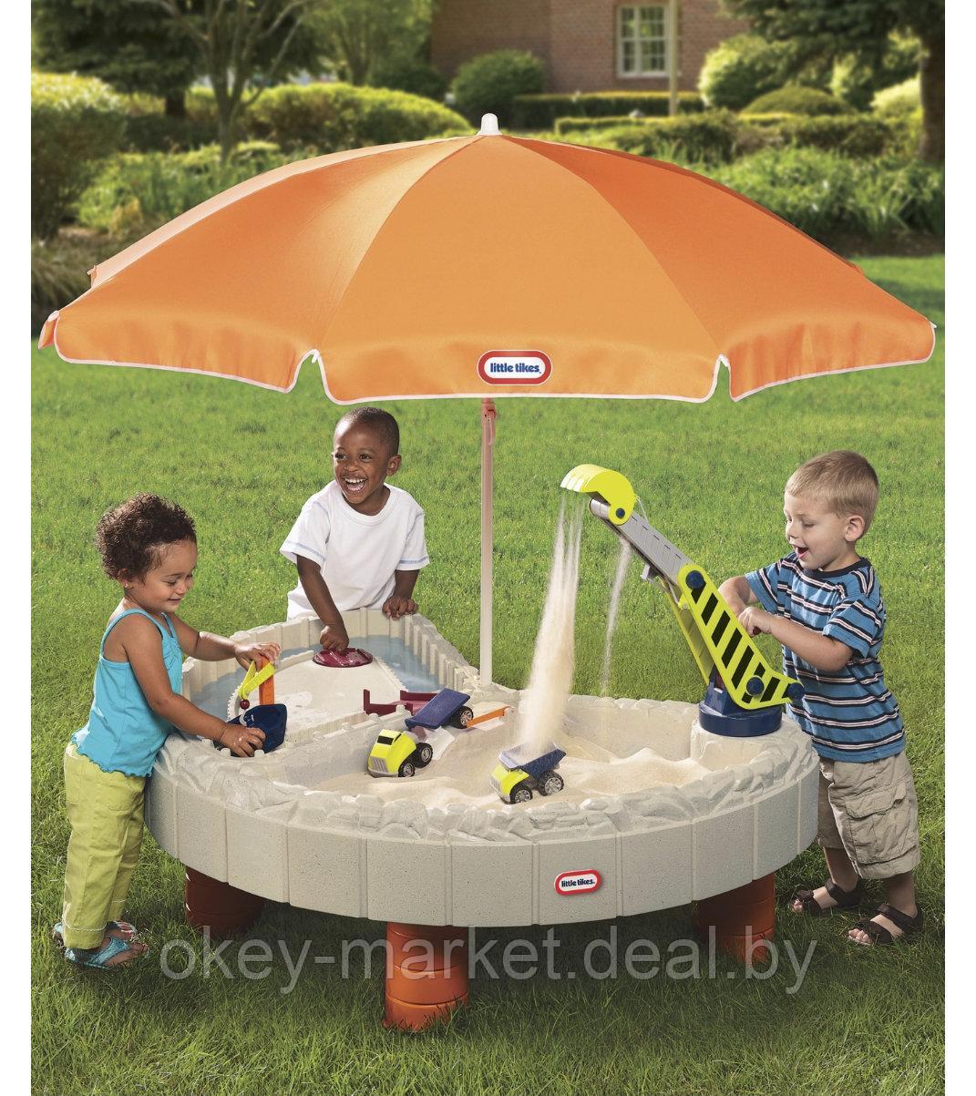 Песочница-столик Little Tikes с зонтом и зоной для воды 401N - фото 7 - id-p76406711