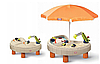 Песочница-столик Little Tikes с зонтом и зоной для воды 401N, фото 4