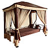 Садовые качели шатер МебельСад Сиеста (коричневый), 4-х местные, с москитной сеткой, нагрузка 380 кг, фото 2