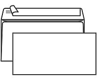Конверт Е65 (110х220 мм), белый, внутренняя запечатка, с отрывной лентой