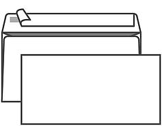 Конверт Е65 (110х220 мм), белый, внутренняя запечатка, с отрывной лентой
