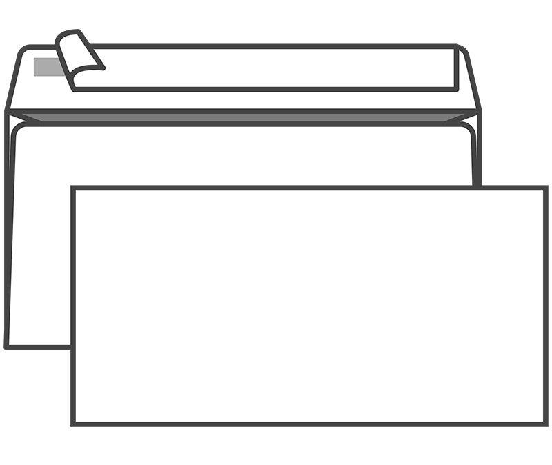 Конверт Е65 (110х220 мм), белый, внутренняя запечатка, с отрывной лентой - фото 1 - id-p225143029