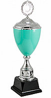 Кубок "Аквамарин" с крышкой , высота 49 см, диаметр чаши 14 см арт. 1012-350-140 КС140