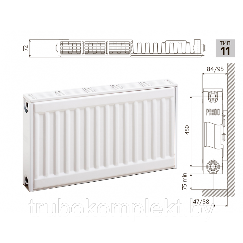 Cтальной панельный радиатор PRADO Classic 11