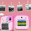 Фотоаппарат моментальной печати Единорог / Детская фотокамера с принтером  Розовый, фото 2
