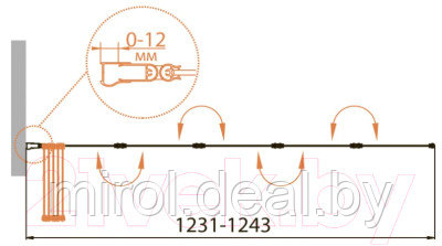 Стеклянная шторка для ванны Cezares RELAX-V-5-120/140-C-Bi - фото 2 - id-p225145880