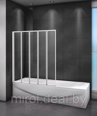 Стеклянная шторка для ванны Cezares RELAX-V-5-120/140-C-Bi - фото 3 - id-p225145880