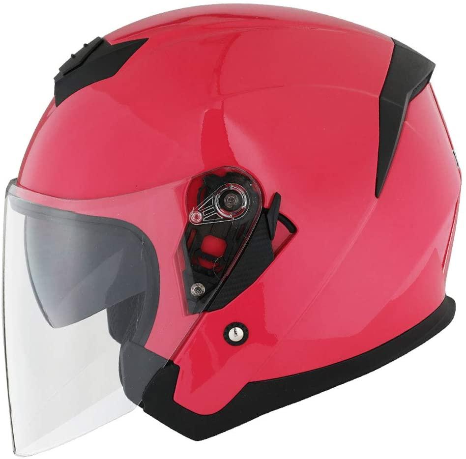 Шлем мото 1STORM HJK526 открытый с очками розовый M - фото 6 - id-p225147677