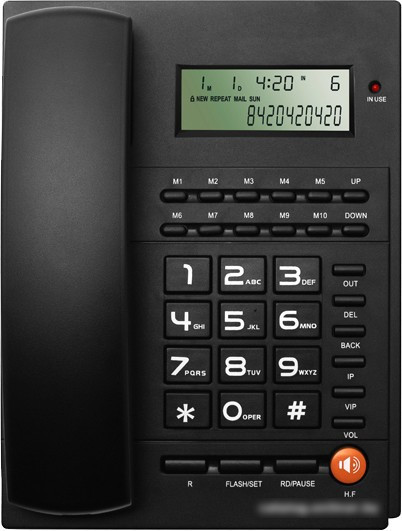 Проводной телефон Ritmix RT-420 (черный) - фото 1 - id-p225147924