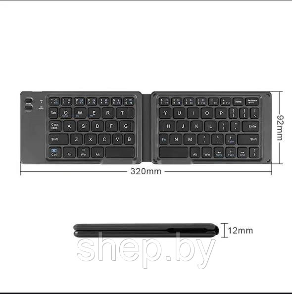Беспроводная-складная Bluetooth клавиатура KBW-6N, 67 клавиш, ультра тонкая, русская раскладка NEW!!! - фото 2 - id-p225148021