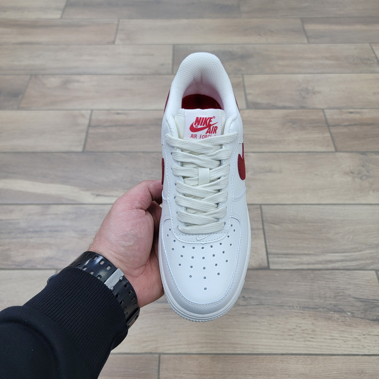 Кроссовки Nike Air Force 1 '07 Low Beige Red - фото 3 - id-p133161024