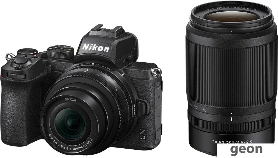 Беззеркальный фотоаппарат Nikon Z50 Double Kit 16-50mm + 50-250mm - фото 2 - id-p225148440