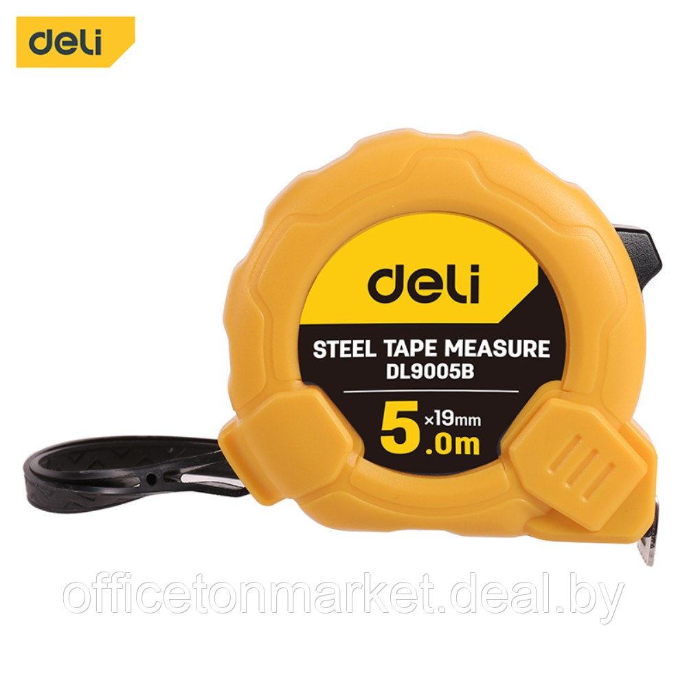 Рулетка Deli "9005B", 5 м, желтый - фото 1 - id-p224985206