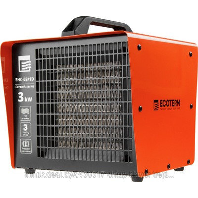 Ecoterm EHC-03/1D, Нагреватель воздуха электр., (кубик, 3 кВт, 220 В, термостат, керамический элемент PTC - фото 1 - id-p225152113