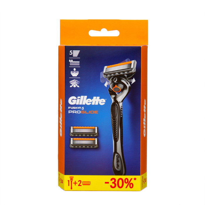 Набор Gilette Fusion ProGlide Flexball бритва с 1 сменной кассетой + сменные кассеты, 2 шт. - фото 1 - id-p225152520