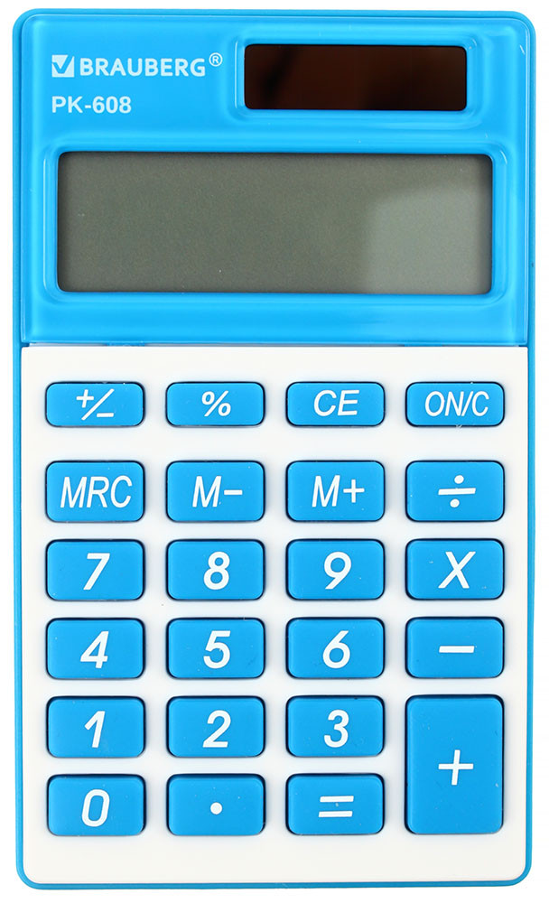 Калькулятор карманный 8-разрядный Brauberg PK-608 синий - фото 2 - id-p225151999