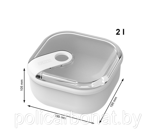 Пищевой контейнер с крышкой ELA 2 л.,белый - фото 2 - id-p225152981