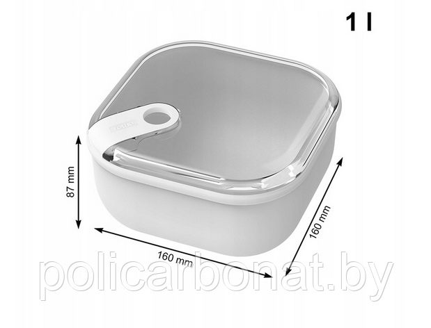 Пищевой контейнер с крышкой ELA 1 л.,белый - фото 3 - id-p225152985