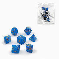 Набор кубиков для ролевых игр Время игры 7 шт., блестящий синий