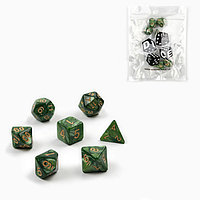 Набор кубиков для ролевых игр Время игры 7 шт., зеленый перламутровый