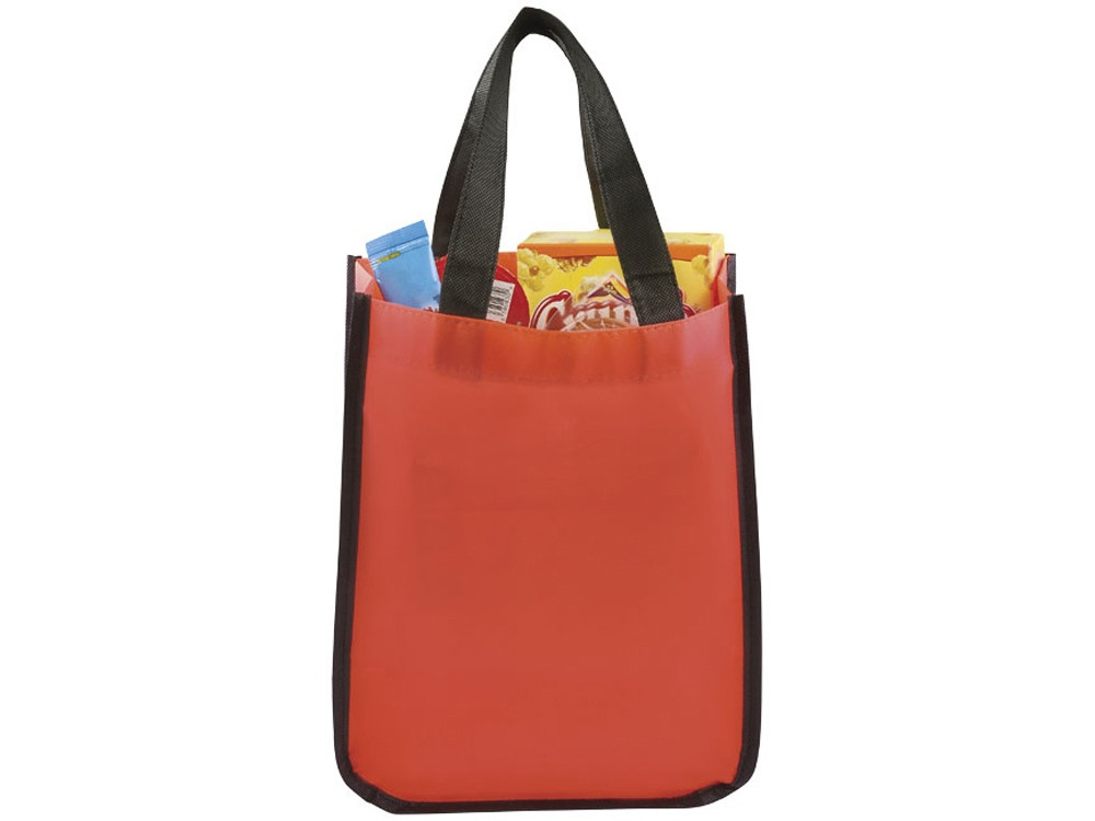 Маленькая ламинированная сумка для покупок, красный - фото 2 - id-p225153736