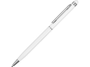 Ручка-стилус металлическая шариковая Jucy, белый, фото 2