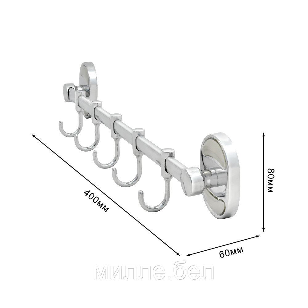 Крючок настенный Solinne Modern 16215, хром (5 крючка) - фото 4 - id-p184325805